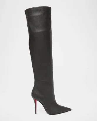 Christian Louboutin 100mm Zependris Leather Over-the-Knee Boots