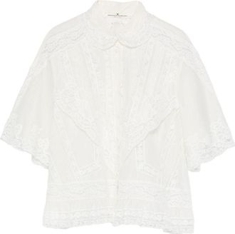 Ermanno Scervino Womens Cotton Silk Embroidered Shirt