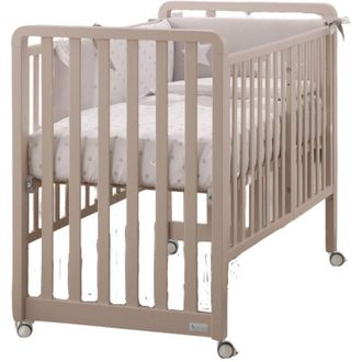 AZZURRA Lettino Evolutivo Glam Avana 9 In 1 Con Materasso E Set Tessile Avana