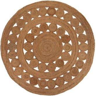 Adda Home Alfombra marron de algodón 220x220x1cm