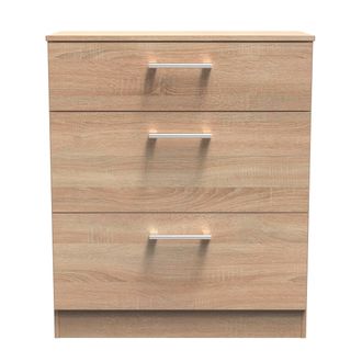 Welcome Furniture Denver Ready Assembled Chest Of Drawers with 3 Drawers - Oak - Welcome Furniture | TJ Hughes
