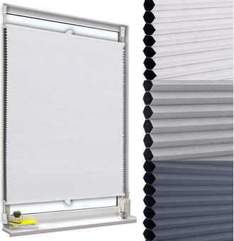 Woltu Estor Enrollable Plisado De Panal De Abeja Para Ventana Blanco 70x120 Cm - Woltu