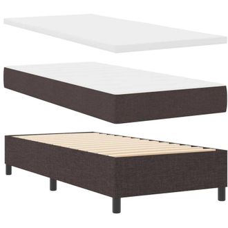 vidaXL Cama Tipo Box Spring Con Colch&oacute;n Marr&oacute;n Oscuro 100 X 200 Cm Vidaxl