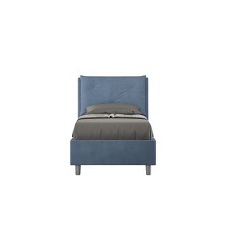 Itamoby Itamoby - Letto Singolo Rivestito In Microfibra - Appia - Colore: Blu - Tipologia Letto: Senza Rete - Dimensione Rete: 80x210