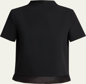 Jil Sander Textured Wool Back-Cutout Crewneck Sweater