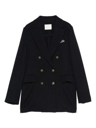 Circolo 1901 pinstriped double-breasted coat - women - Fabric - 42 - Blue