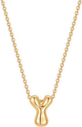 Brook & York Mini Pippa Bubble Initial Pendant Necklace in Gold Y at Nordstrom