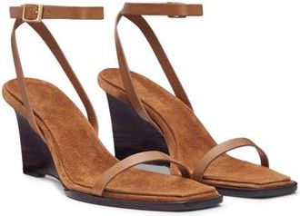 Reformation Lina Wedge Sandal in Rum Leather at Nordstrom, Size 10.5