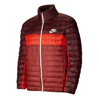 Nike Sportswear Synthetic-fill Colorblock Windproof Jacket Red Brownred BV4686-681