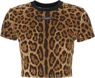 Dolce & Gabbana Tops, Dames, Bruin, M, Katoen, Crespo T-shirt