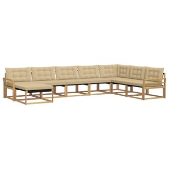 vidaXL Conjunto De Sof&aacute;s De Exterior Con Coj&iacute;n 8 Pcs Y Beige Vidaxl