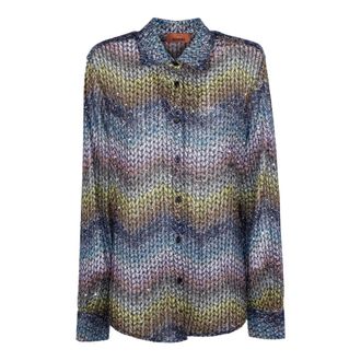 Missoni Shirts, female, Multicolor, Size: L Zigzag Knitted Shirt