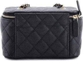 Chanel Coco Casino Vanity Case with Chain Quilted Caviar Small pouch - Zwart