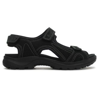 Ecco Ecco Onroads Leather Textile Womens Hook and loop Sandals - Black - Size:UK 8-8.5