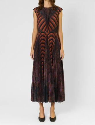 Ulla Johnson Violeta Pleated Sleeveless Dress In Amethyst