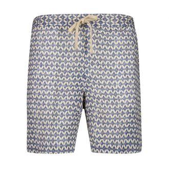 120% Lino Blue Print Linen Bermuda Shorts - male - 120% Lino - Casual Shorts - Blue - 2XL - Shorts