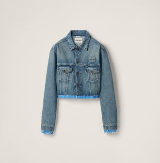 Miu Miu Denim and poplin trucker jacket