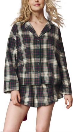 The Great. The Flannel Pajama Top In Pine Lodge Plaid