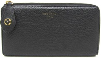 Louis Vuitton Taurillon Noir Leather Long Wallet (Bi-Fold) (Pre-Owned)