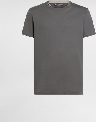 Dolce & Gabbana Cotton Jersey T-shirt - Man T-shirts And Polos Gray Cotton 44