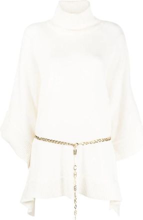 Michael Kors Wolmix coltrui poncho - Dames - Ponchos - Wit - L - Wol - Jassen