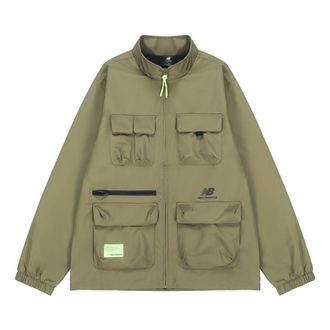 New Balance Mens New Balance Casual Sports Stand Collar Woven Military Green Jacket AMJ21368-NTD