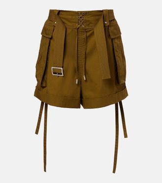 Alexander McQueen Belted cotton shorts