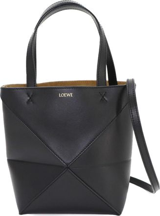Loewe Black Leather Handbag Tote Bag (Pre-Owned)