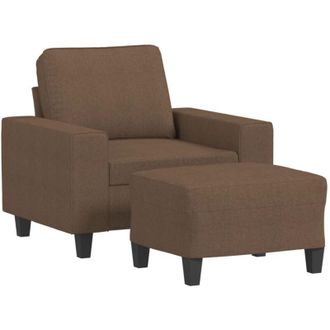 vidaXL Sill&oacute;n Con Taburete Tela Marr&oacute;n 60 Cm Vidaxl