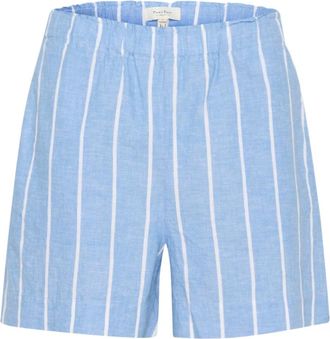 Part Two Blauw en Wit Gestreepte Shorts - Dames - Bermuda - Blauw - S - Katoen - Korte Broeken