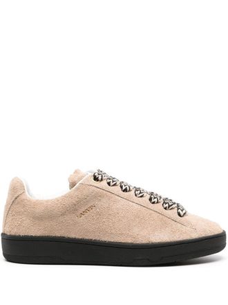 Lanvin Lite Curb su&egrave;de sneakers - Bruin