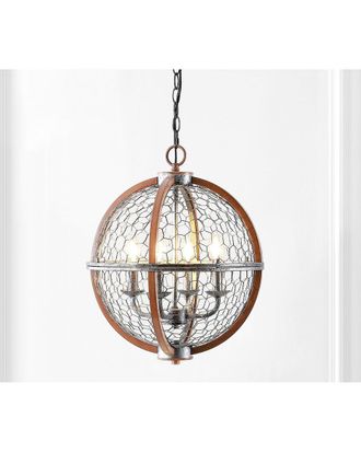 Jonathan Y Designs Jonathan Y Gaines 16In 4-Light Adjustable Iron Rustic Industrial Led Pendant