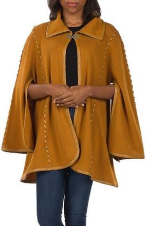 Patricia Nash Faux Leather Trim Cape in Camel at Nordstrom Rack