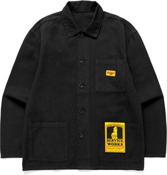 Service Works Canvas Werkjas - Heren - Casual Overhemden - Zwart - L - Katoen - Overhemden