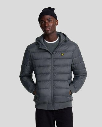 Lyle & Scott Nylon Mens Wadded Jacket - Dark Grey - Size X-Large
