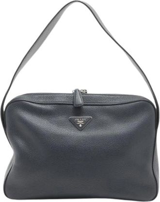 Prada Pre-owned Vintage Schoudertas - Dames - Vintage Schoudertas - Blauw - ONE Size - Leer - Vintage