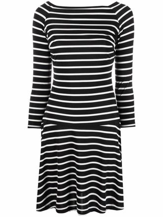 Lauren Ralph Lauren Gestreepte midi-jurk - Zwart