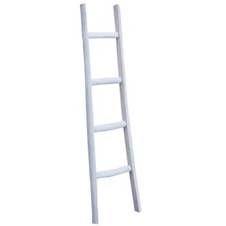 Biscottini International Toallero Escalera De Madera Ba&ntilde;o Moderno Suelo De Pared A Pared Escalera Decorativa Toallero Portaobjetos Librer&iacute;a