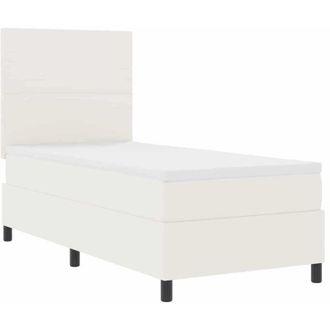 vidaXL Box Spring Bed Cream and White 90 x 190 cm Corduroy Fabric vidaXL