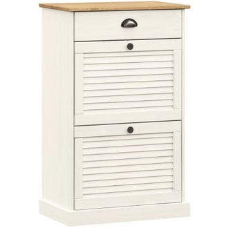vidaXL Zapatero Vigo Madera Maciza De Pino Blanco 60x35x96 Cm Vidaxl