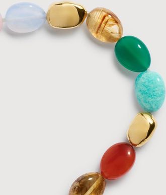 Monica Vinader Gold Rio Bold Multi Gemstone Beaded Necklace Freedom Stones