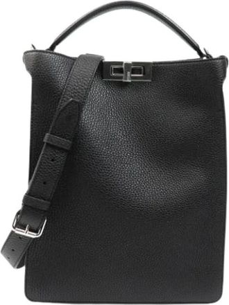 Fendi Pre-owned Handbags, female, Black, Size: ONE SIZE Pre-owned Leather Handbag