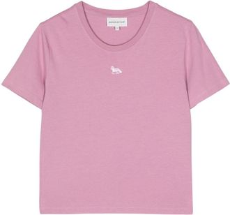 Maison Kitsuné Baby Fox-appliqué cotton T-shirt - women - Cotton - M - Pink
