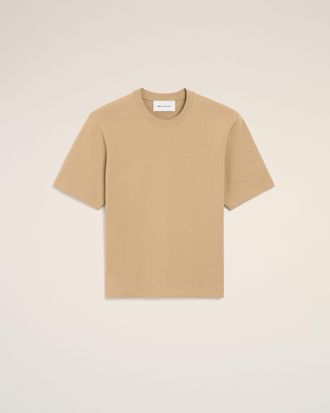 Ami Beige cotton t-shirt with embossed Ami de Coeur Beige - XXXL - Unisex