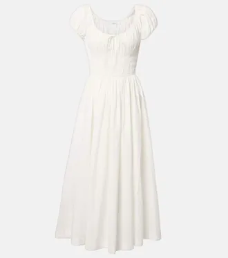 D&ocirc;en D&ocirc;en Quinn smocked cotton poplin midi dress