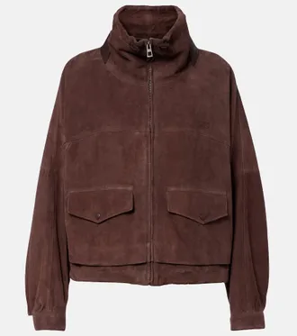 Loewe Leather-trimmed suede jacket