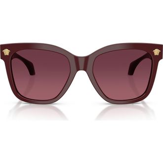 Versace 55mm Square Sunglasses in Burgundy /Rose Gradient Black at Nordstrom