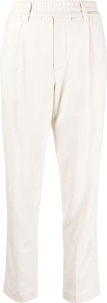 Brunello Cucinelli elasticated slouch pants - women - Acetate/Cashmere/Cotton/Polyester - 50 - Neutrals