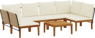 vidaXL 7 Uds. Madera De Acacia S&oacute;lida Y Cuerda Natural Vidaxl