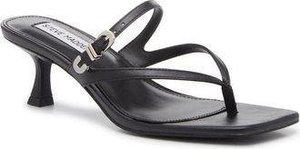 Steve Madden Samann Sandals Womens Black Square Toe Spool Heel GAL2037